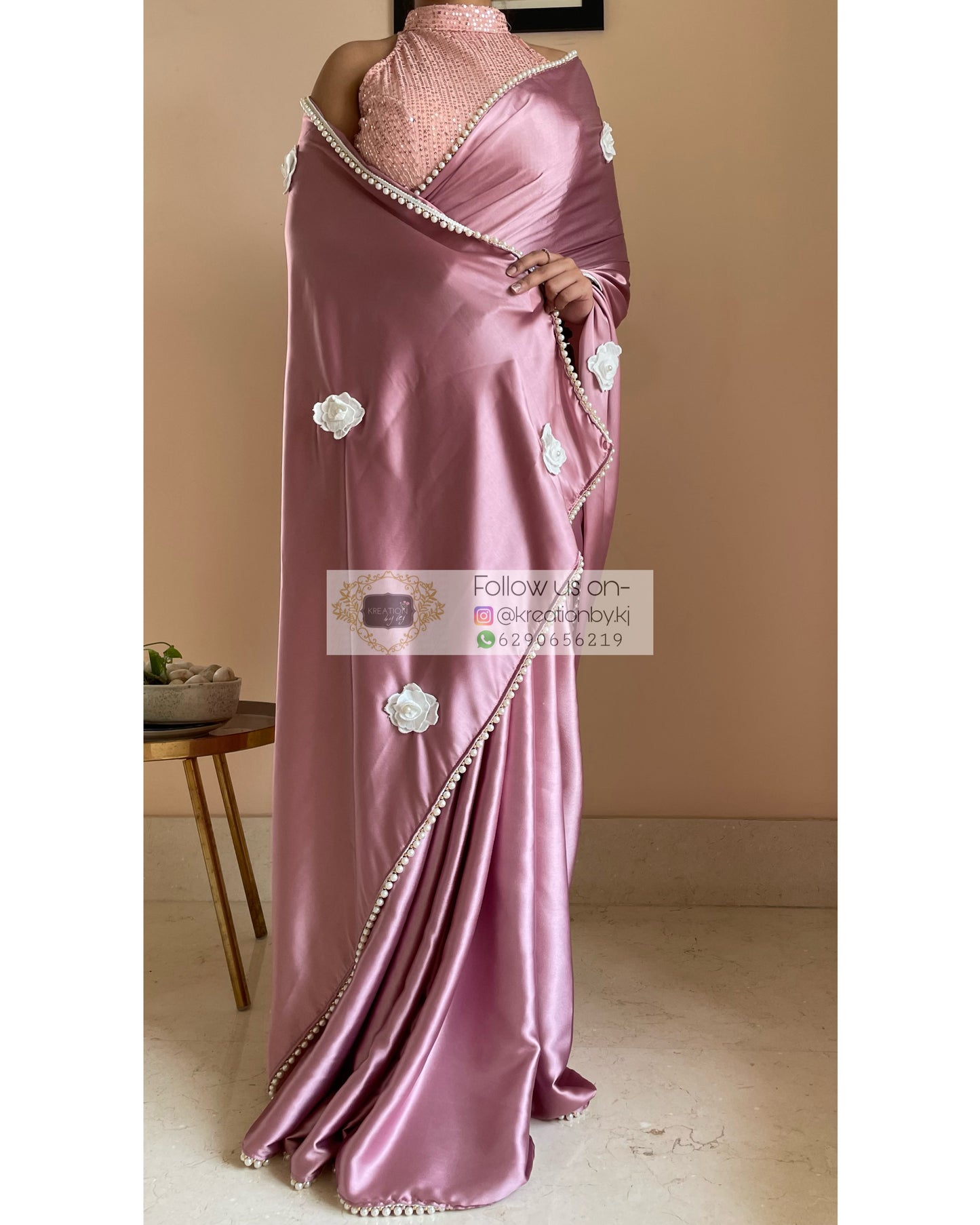 Rose Gulmarg Saree - kreationbykj