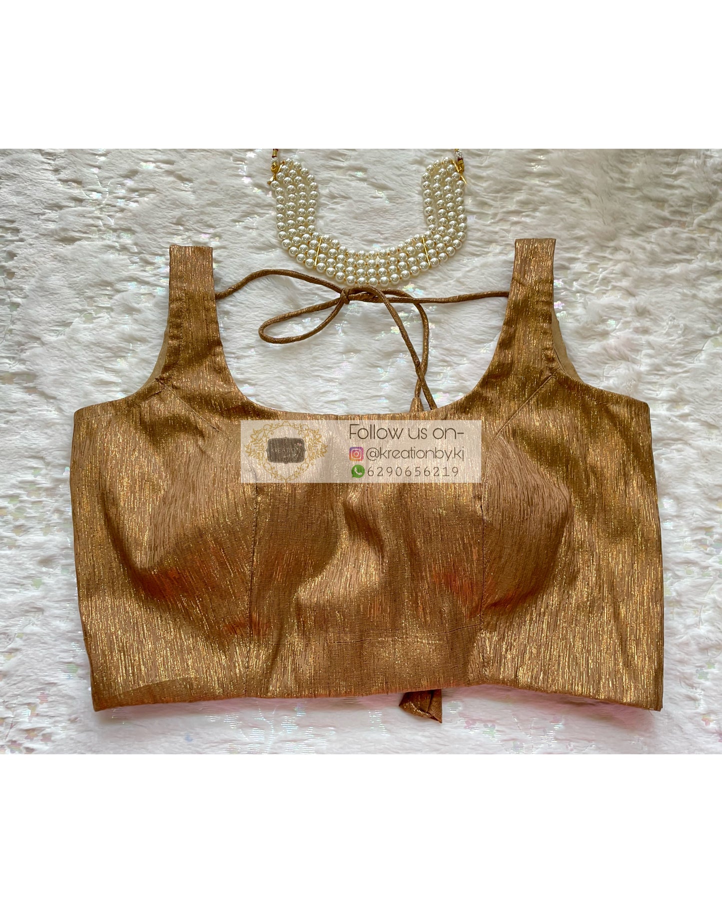 Basic Metallic Gold Blouse - kreationbykj