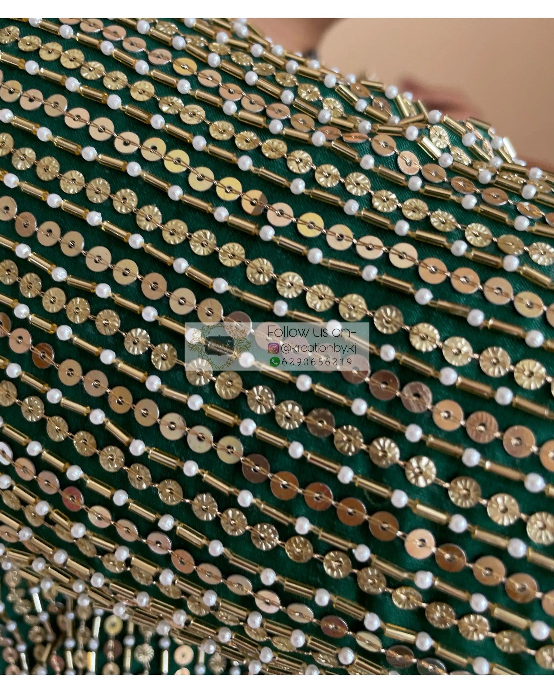 Bottle Green Organza Saree with Heavy Blouse - kreationbykj