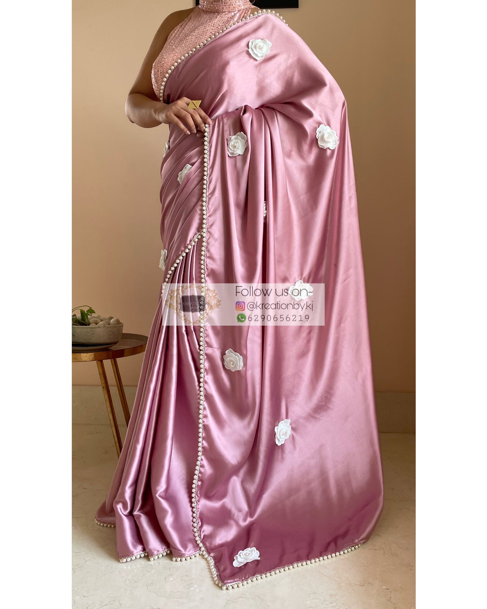 Rose Gulmarg Saree - kreationbykj