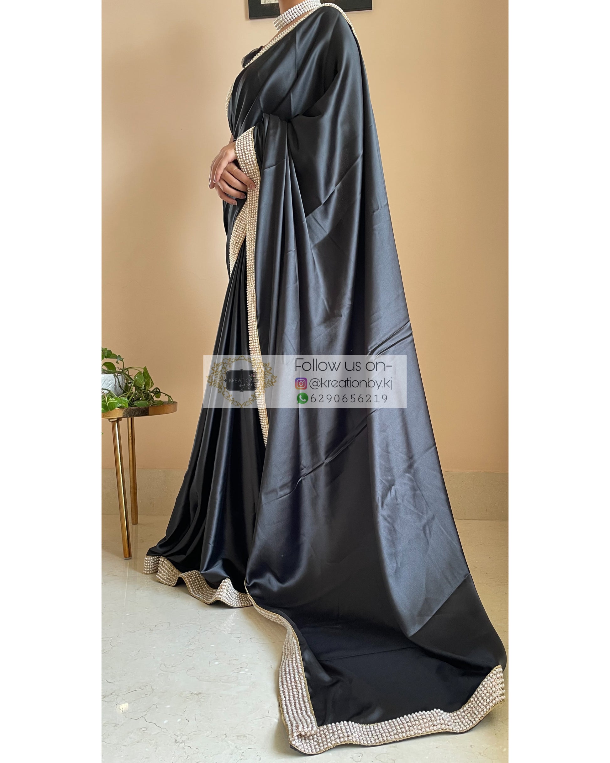 Shop Black Jimi Silk Big Event Wear Saree With Choli For Women Online