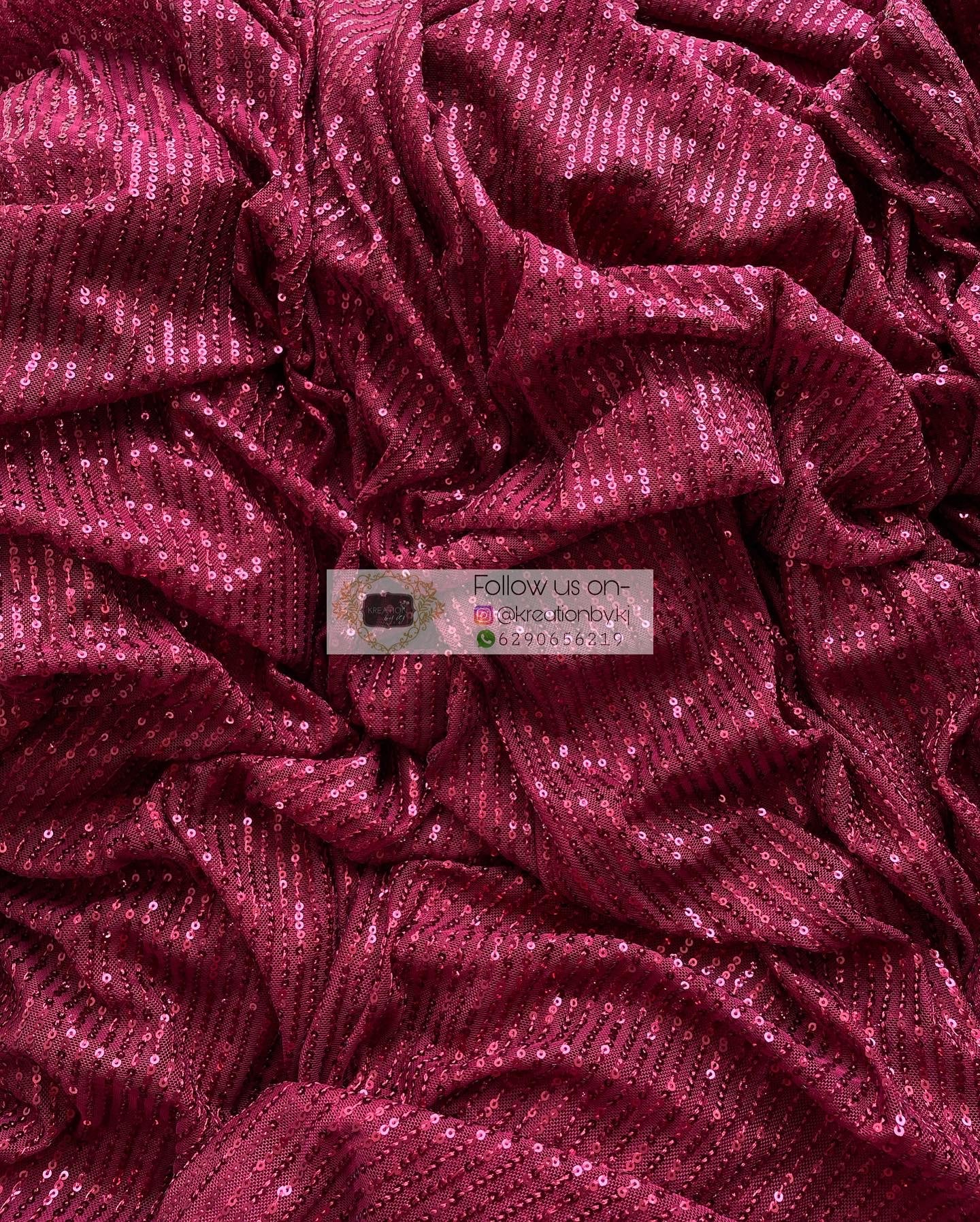 Maroon Sequins Saree - kreationbykj