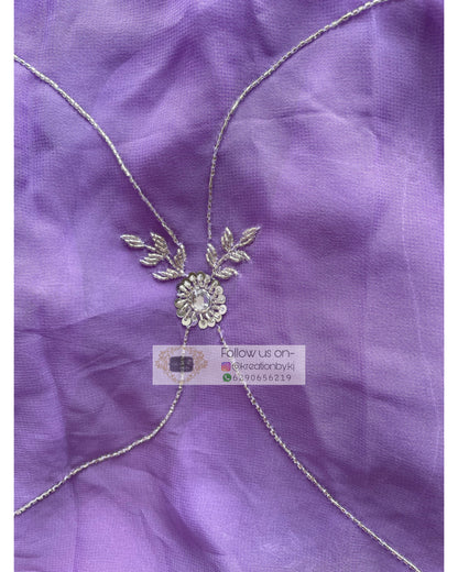 Kashish Lavender Georgette Saree - kreationbykj