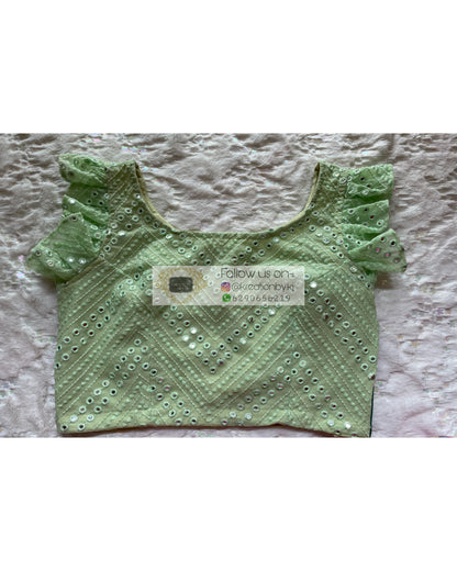 Green Sheesh Crop Top - kreationbykj