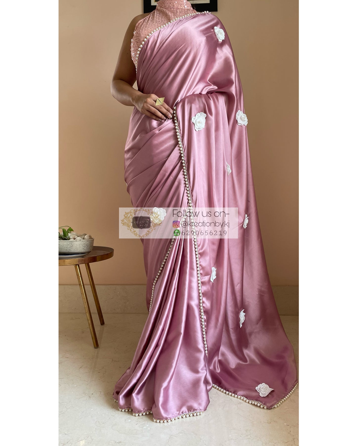 Rose Gulmarg Saree - kreationbykj