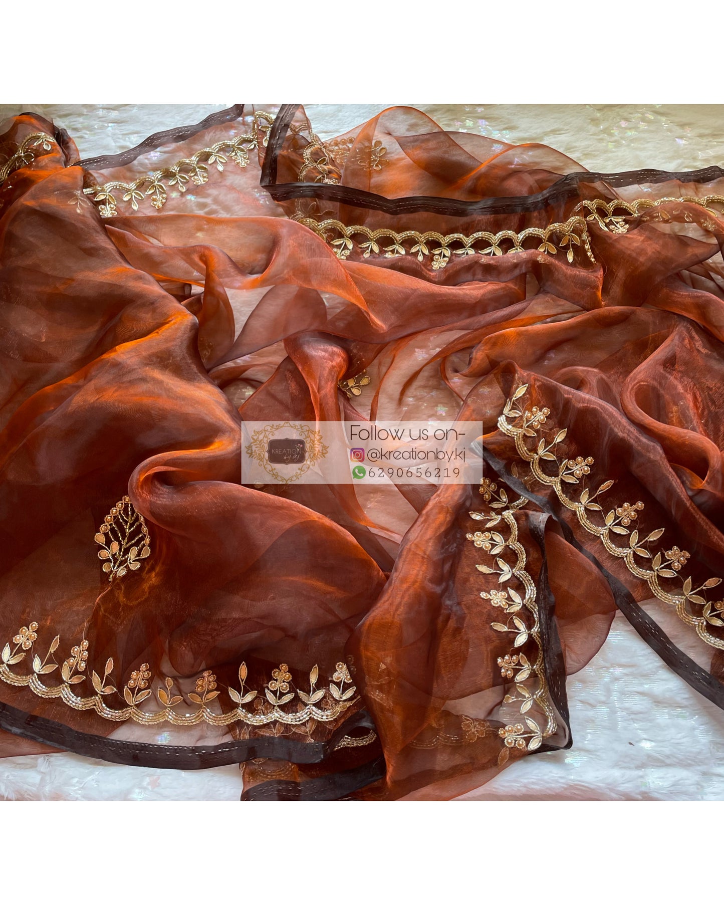 Copper Gota Patti Dupatta - kreationbykj