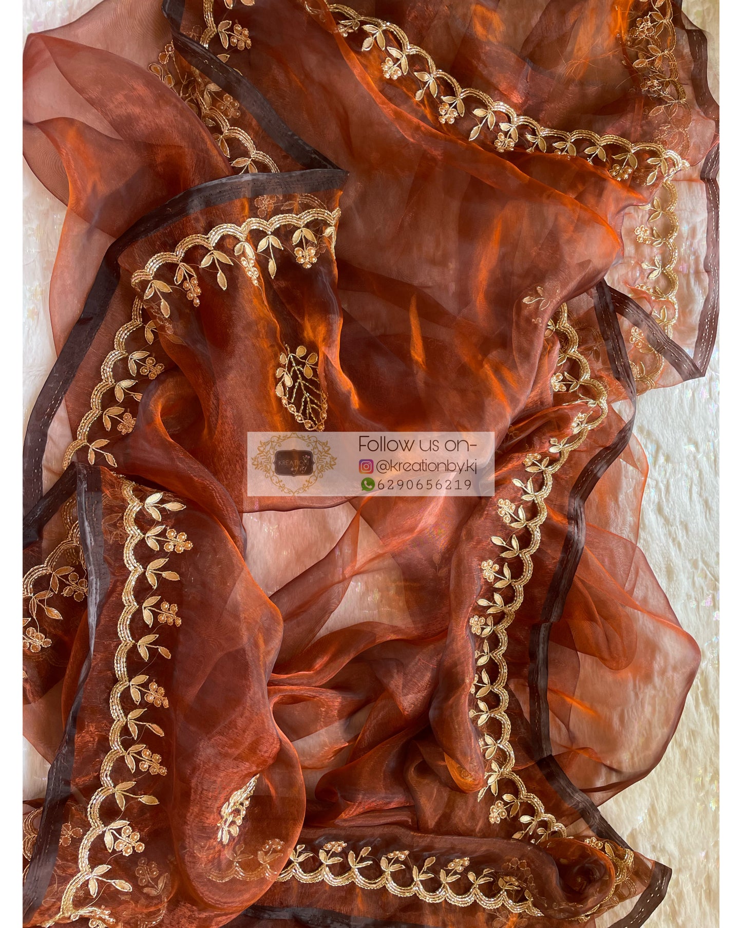 Copper Gota Patti Dupatta - kreationbykj