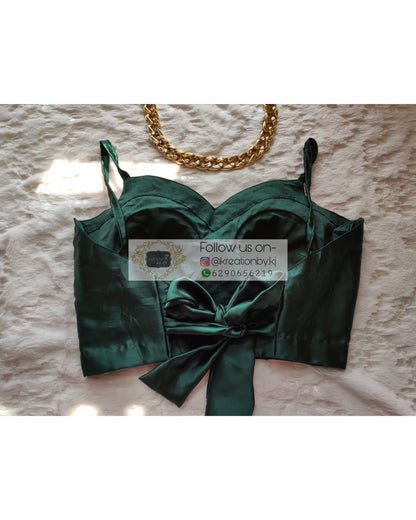 Emerald Green Strappy Blouse - kreationbykj