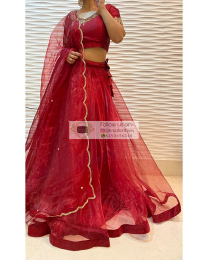 Red Noor Lehenga