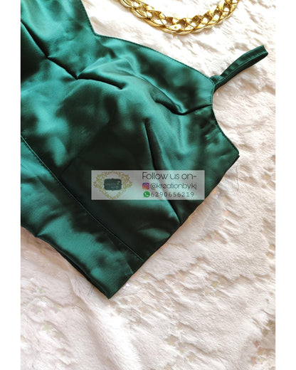 Emerald Green Strappy Blouse - kreationbykj