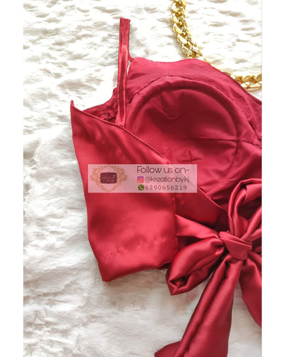 Maroon Strappy Blouse - kreationbykj