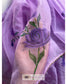 Lavender Floral Organza Saree - kreationbykj