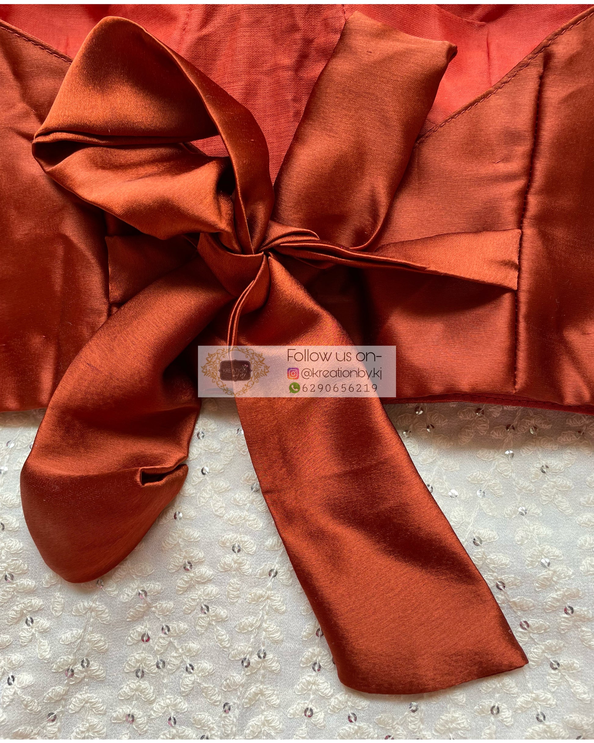 Rust Brown Strappy Blouse - kreationbykj