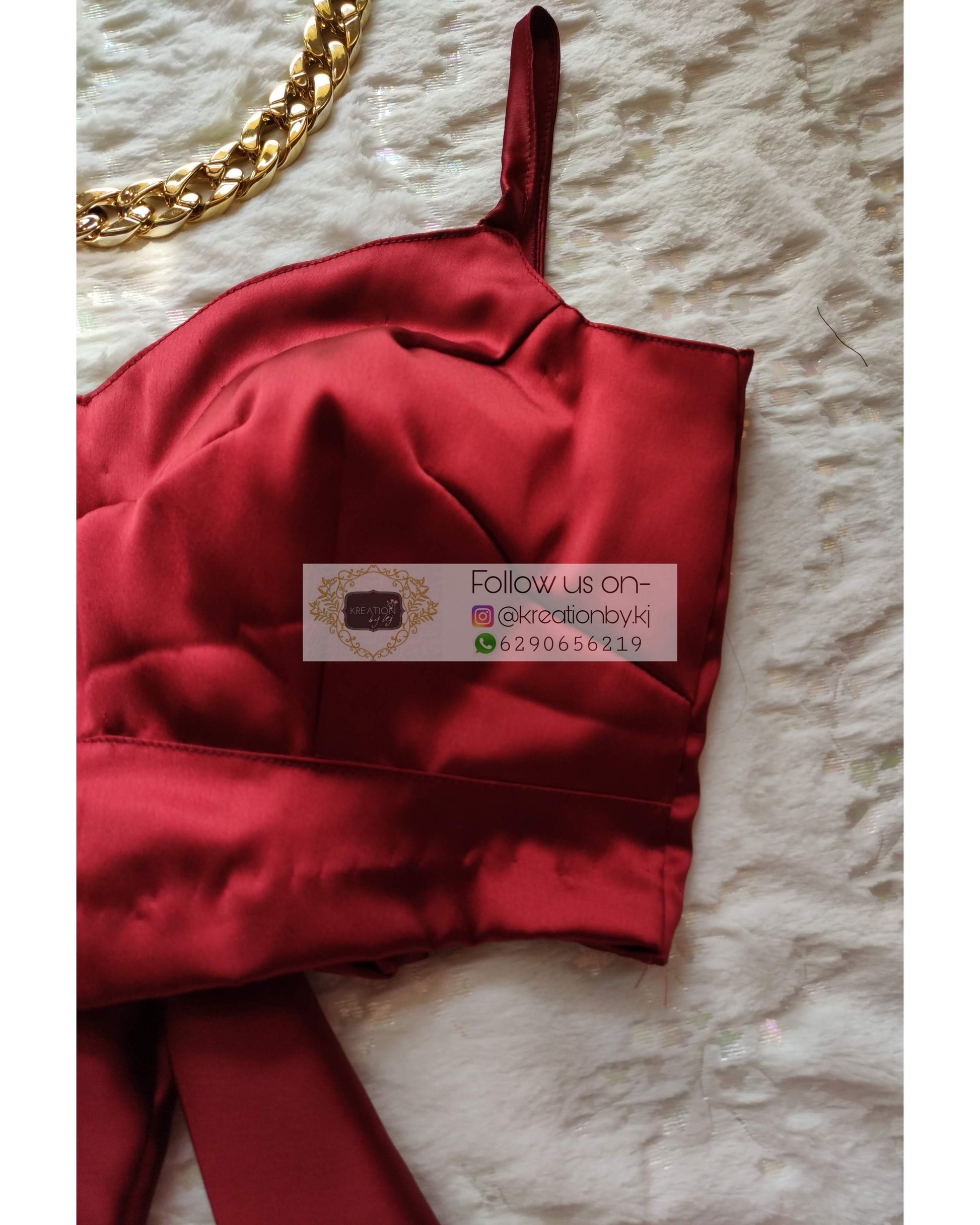 Maroon Strappy Blouse - kreationbykj