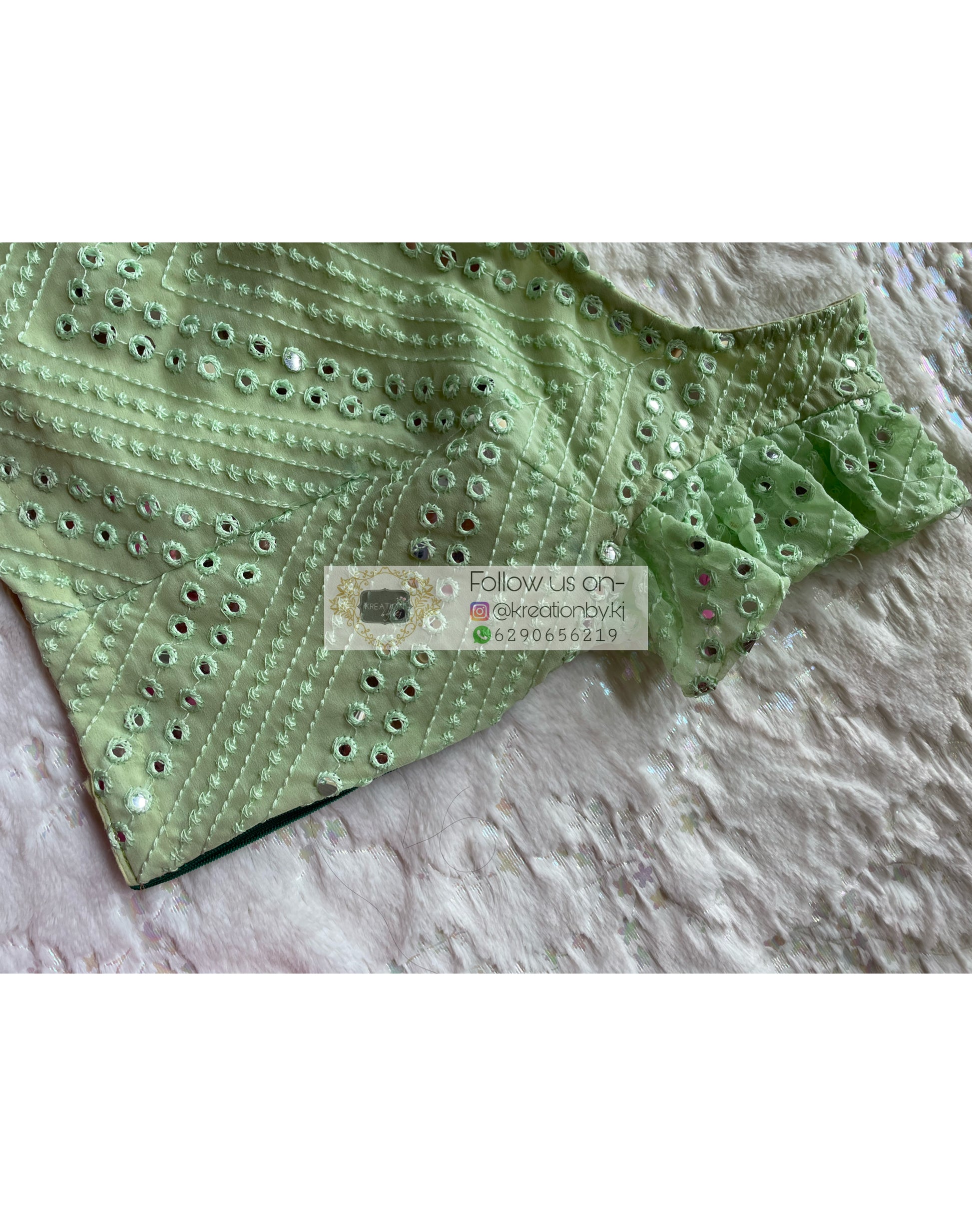 Green Sheesh Crop Top - kreationbykj